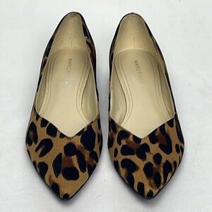 🐆 Like New MARC FISHER ANALIA Pointed Toe Ballet Flats leopard Women’s Size 6.5